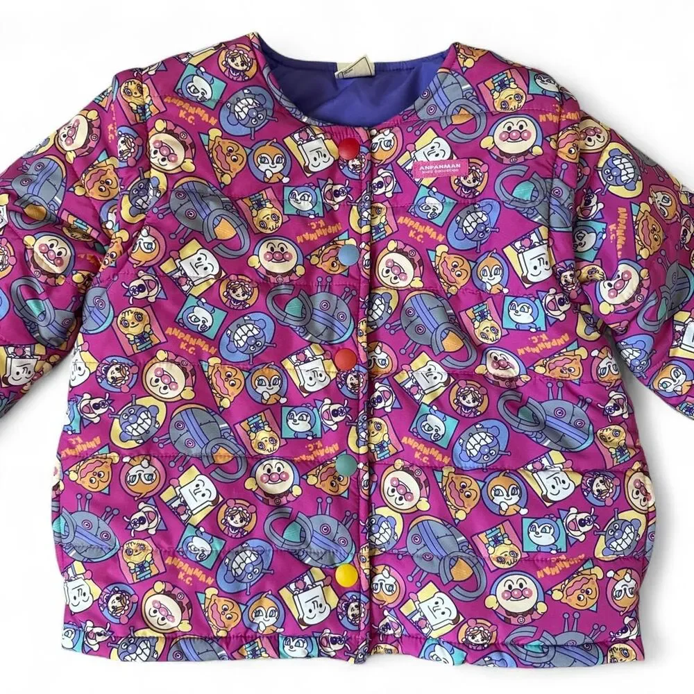 Anpanman Kids Collection Reversible Puffer Jacket Vest Set Size 100cm (4T) Japan